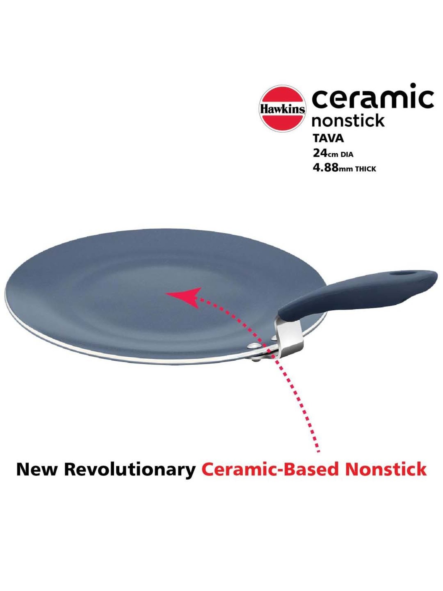 Nirlon Pure Grade Virgin Aluminium Non-stick Induction Base Flat Tawa - 26 cm Diameter