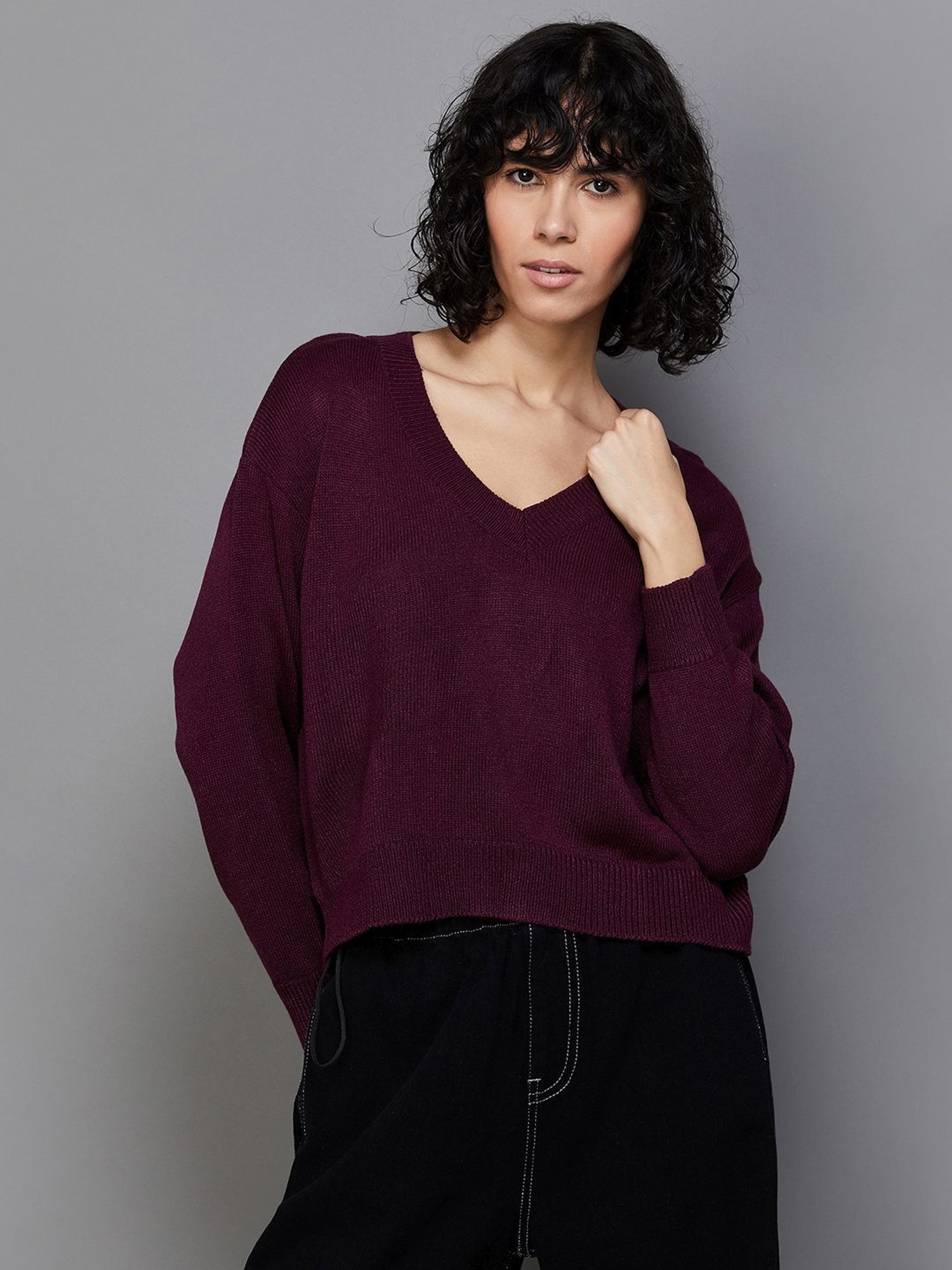 Ginger by Lifestyle Purple Reguler Fit Pullover