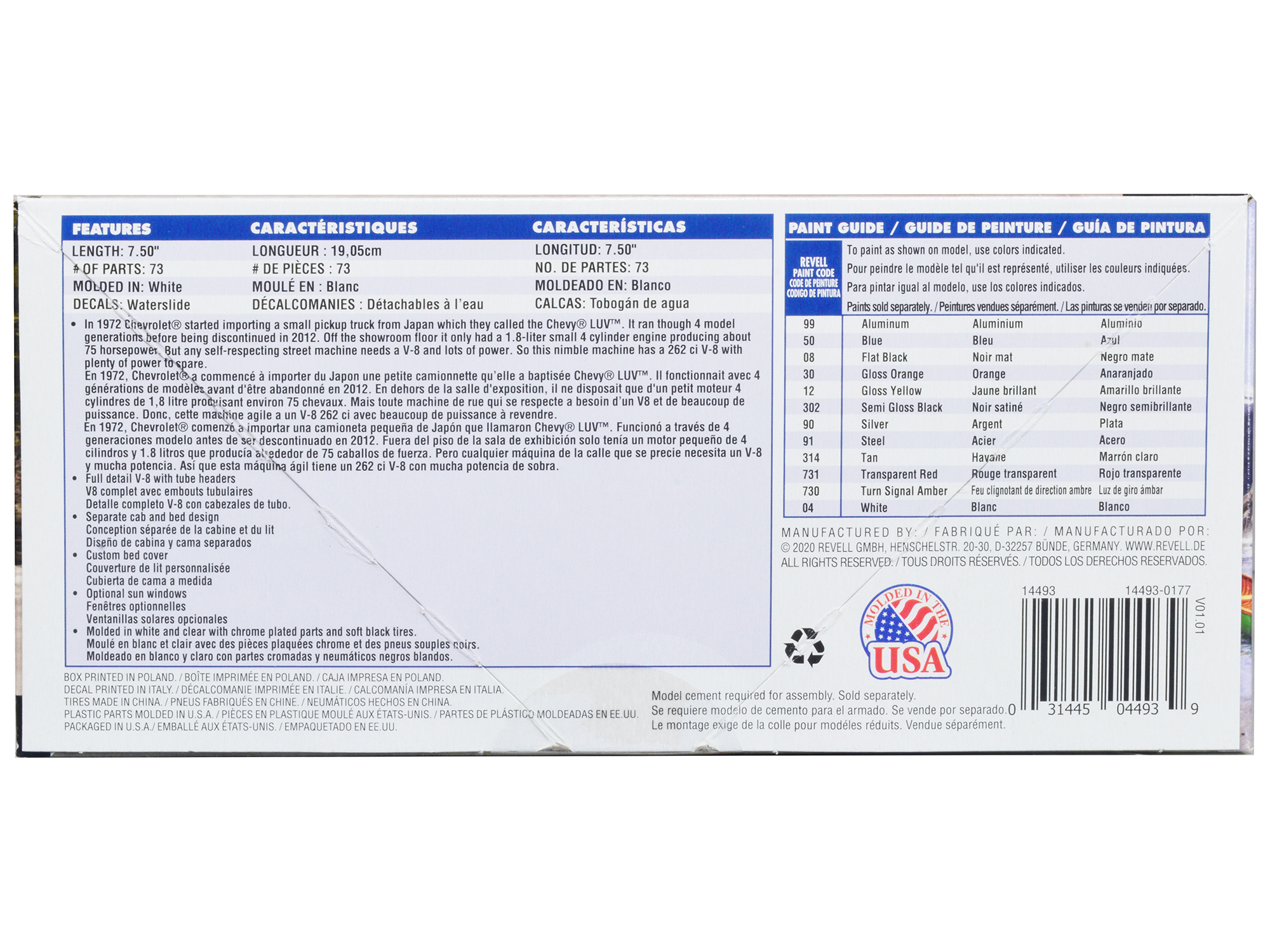 Level 4 Model Kit 1978 Chevrolet Blazer Pickup Truck "Pulled Pork Pulldozer" 1/24 Scale Model by Revell