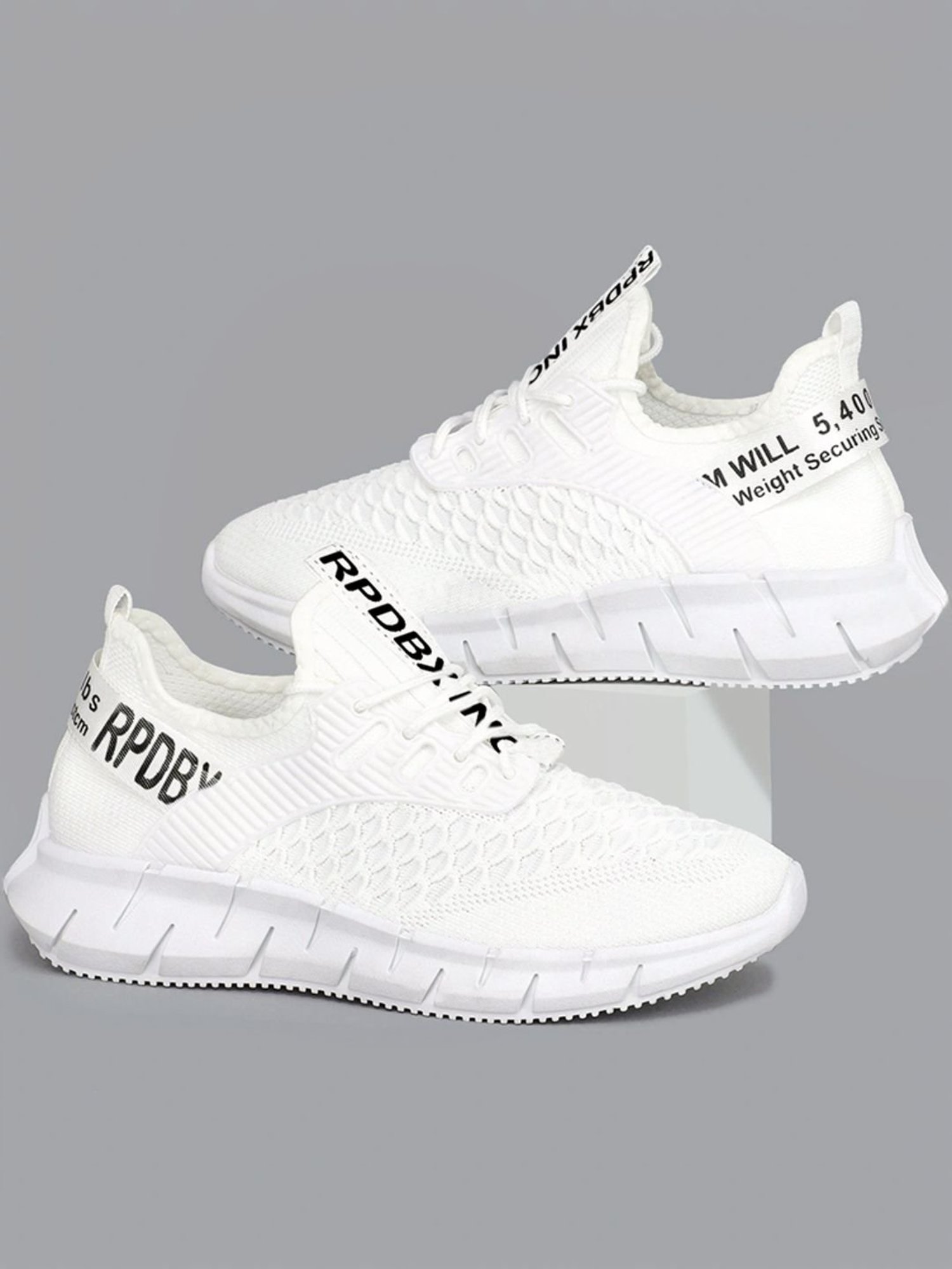 Rapid Box Men's White Running Shoes