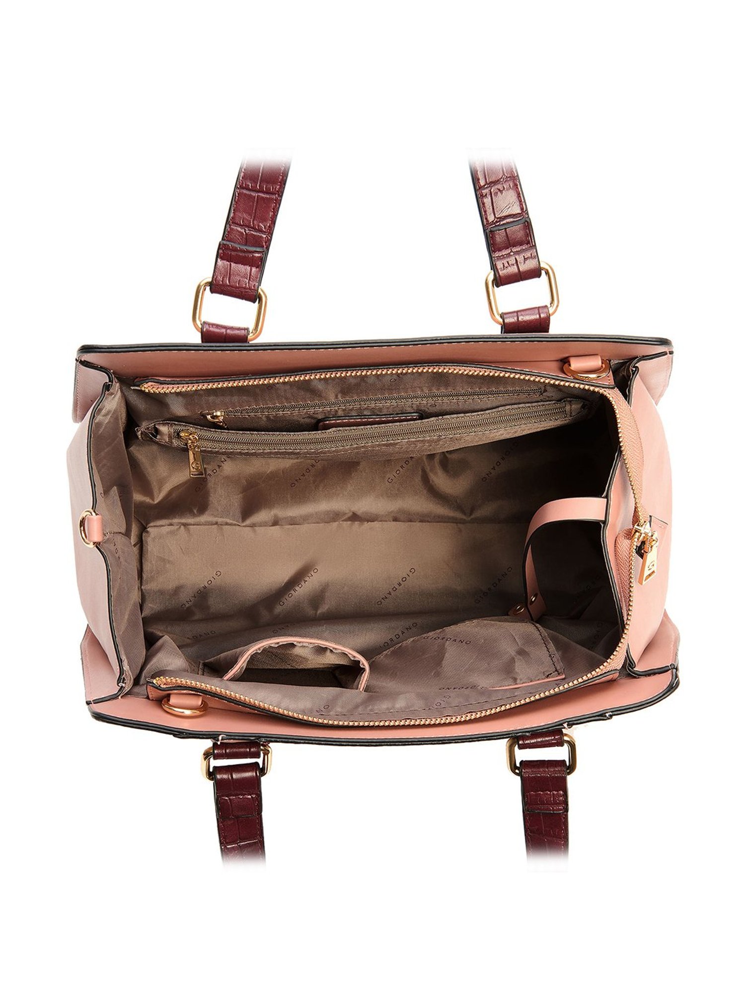 Giordano Blossoms 2020 Pink Textured Medium Handbag