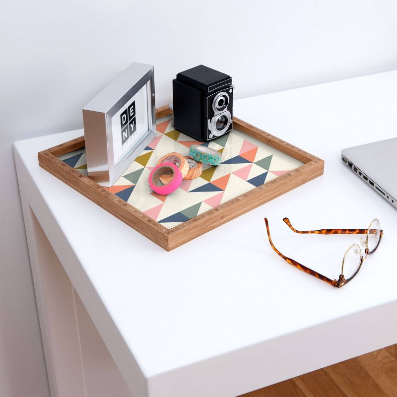 13" Wood June Journal Small Floating Triangles Tray - society6