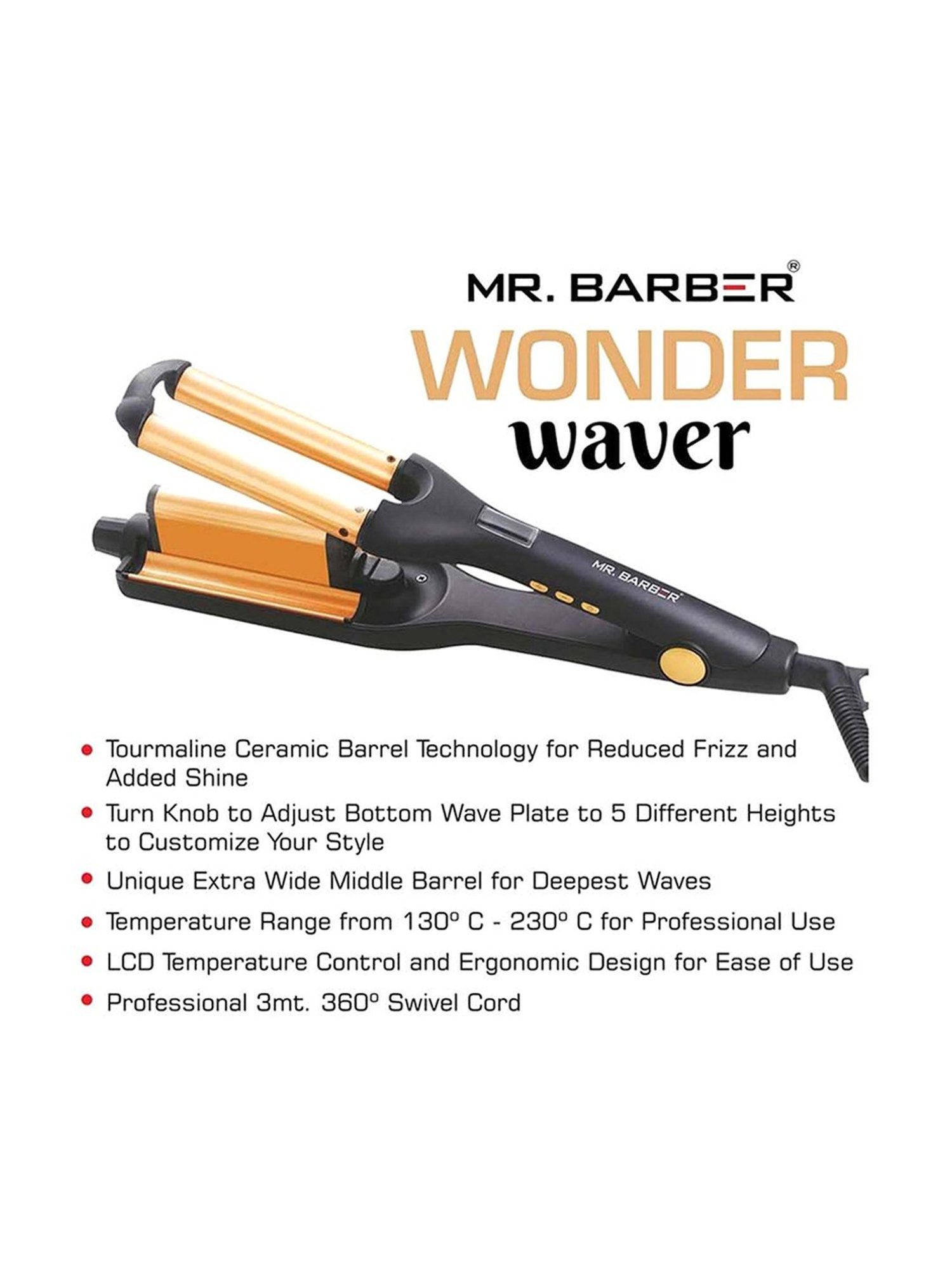 Mr. Barber Wonder Waver MB-WOW Hair Styler (Black)