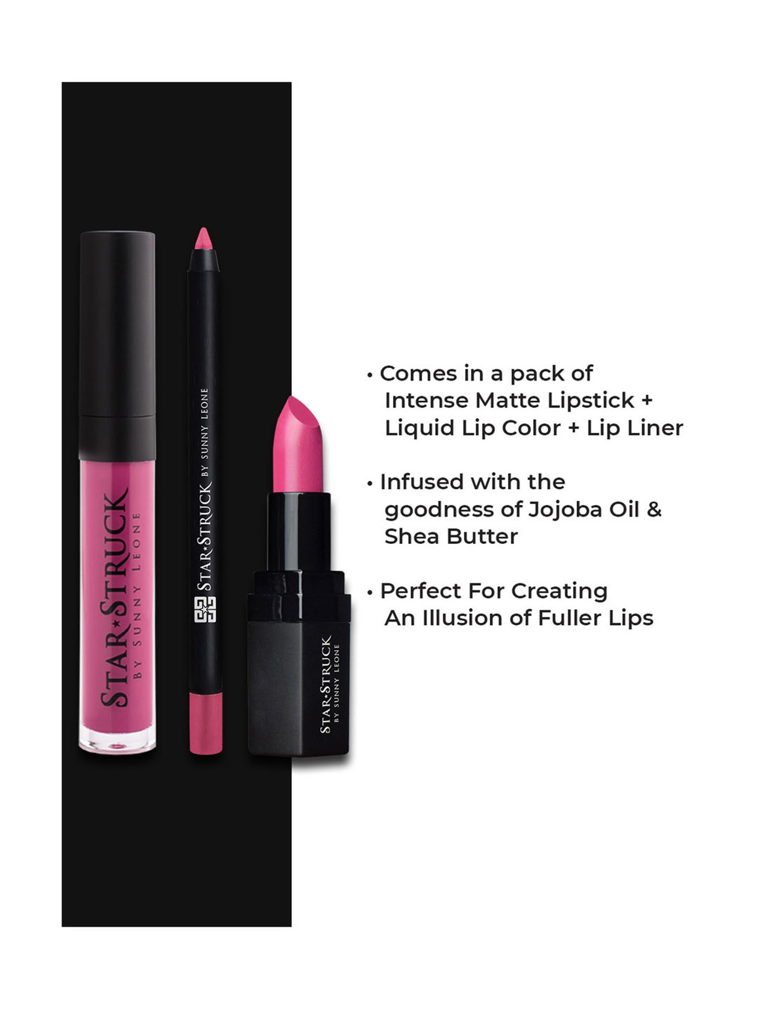 Star Stuck By Sunny Leone Matte Lip Color Liquid Lip Color & Lip Liner Kiss Me Pink