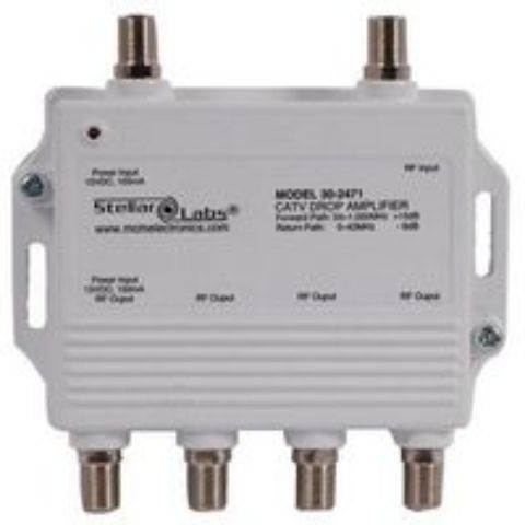 CATV_Antenna Drop Amplifier 1x4 Splitter with Passive Return