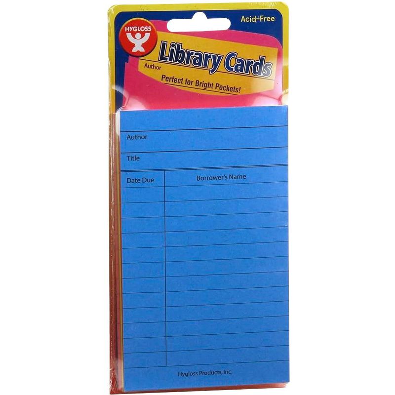 Hygloss Library Cards, Assorted Bright Colors, 3 x 5 Inch, pk of 500