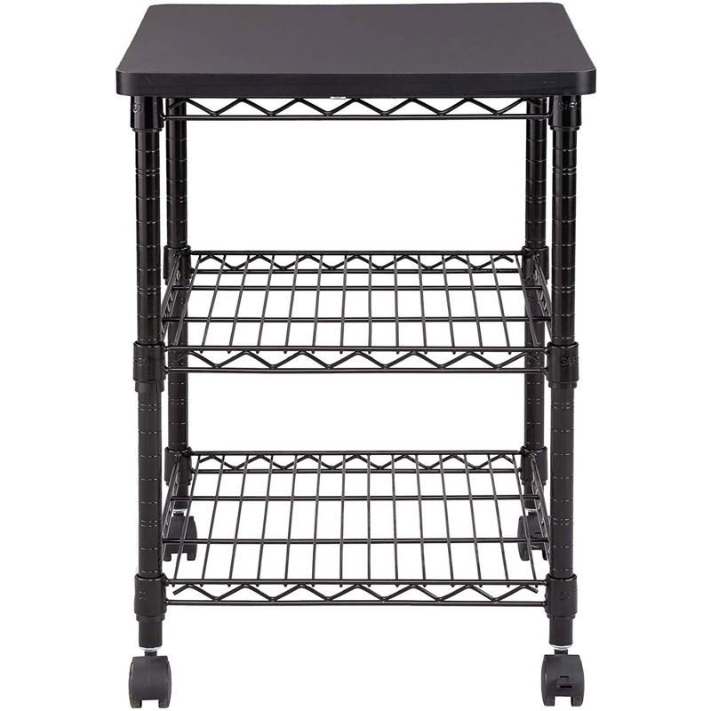 Homz 4-Drawer Medium Rolling Storage Cart - Black with Smoke Drawers