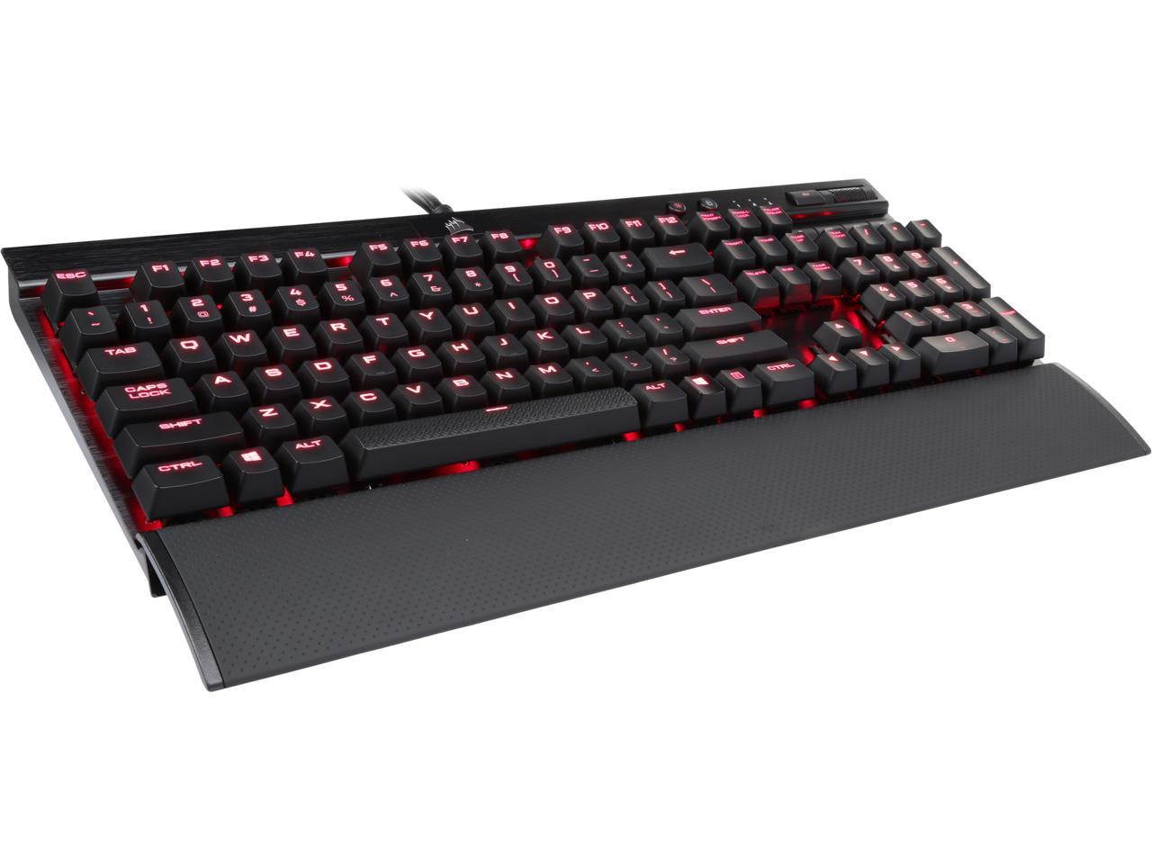 Corsair Gaming K70 LUX Mechanical Keyboard Backlit Red LED Cherry MX Blue (CH-9101021-NA)