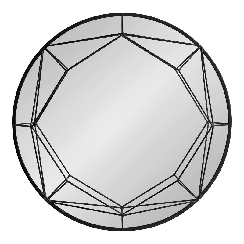 30" Keyleigh Round Wall Mirror Black - Kate & Laurel All Things Decor