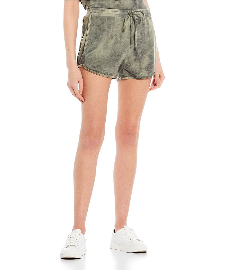 Moa Moa Mid-Rise Tie-Dye Knit Shorts