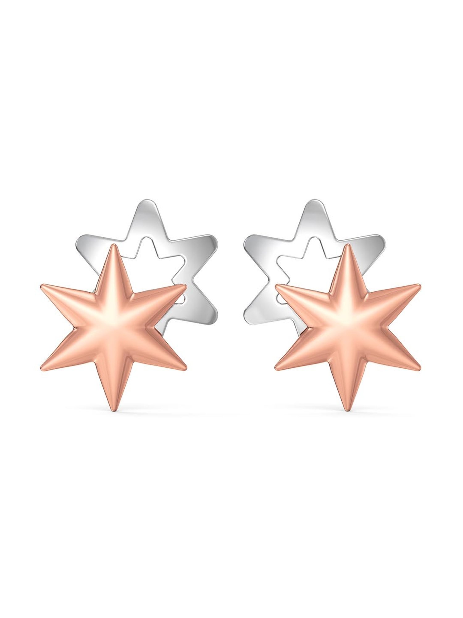 Joyalukkas 950 Platinum Sparkling Shining Star Earrings