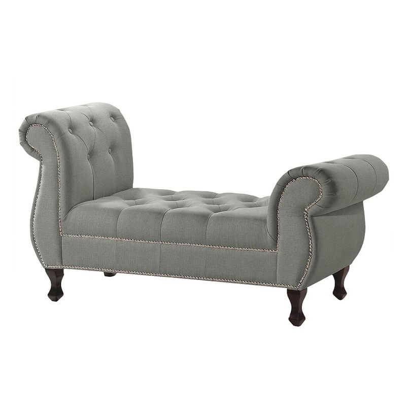 Pease Contemporary Faux Leather Upholstered Crystal Button Tufted Chaise Lounge White - Baxton Studio