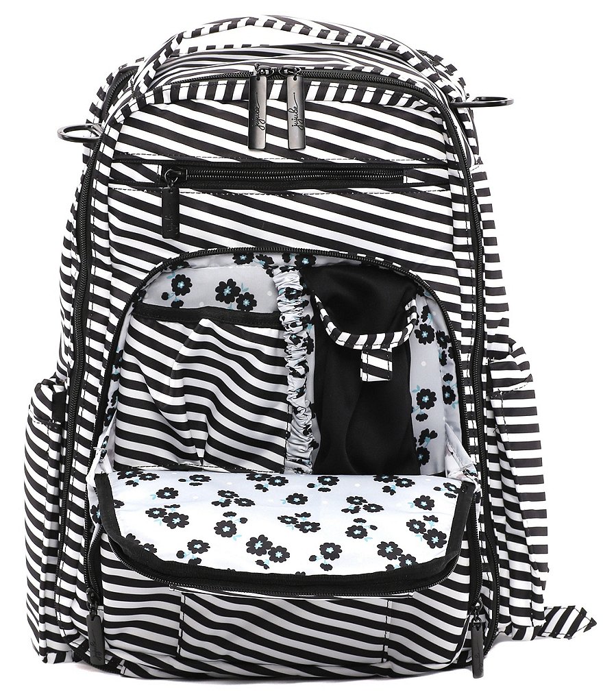 Ju-Ju-Be Be Right Back Black Striped Magic Backpack Diaper Bag