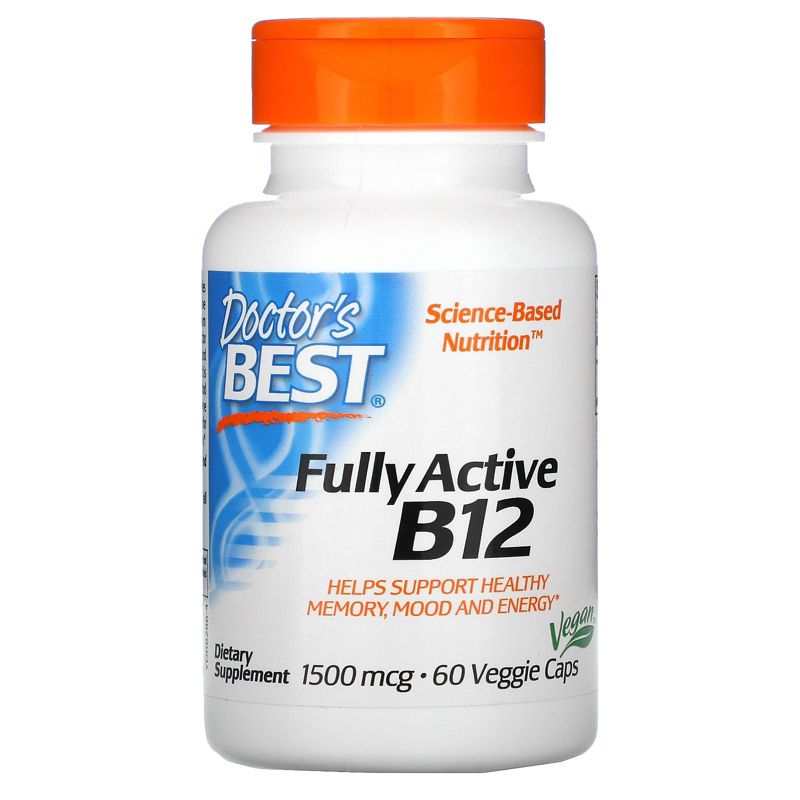 Doctor's Best Fully Active B12, 1,500 mcg, 60 Veggie Caps, Vitamin B
