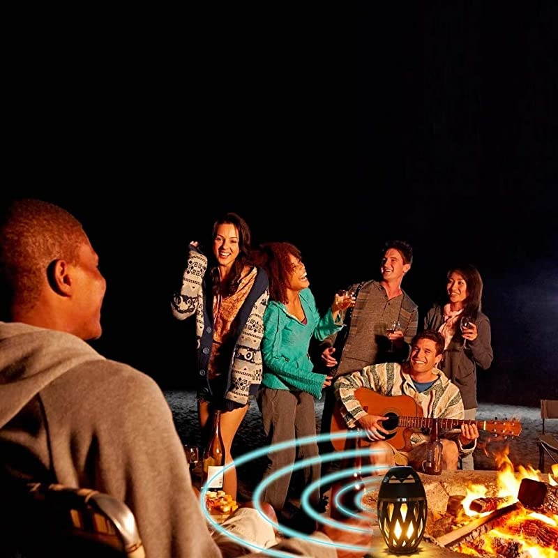 Flame Table Lamp, Ajxchen Outdoor Torch Atmosphere Bluetooth Speakers with Stereo Sound Exclusive Bass Up HD Audio Wireless Portable Table Lamp Night Light Speaker BT 5.0 for iPhone iPad Android