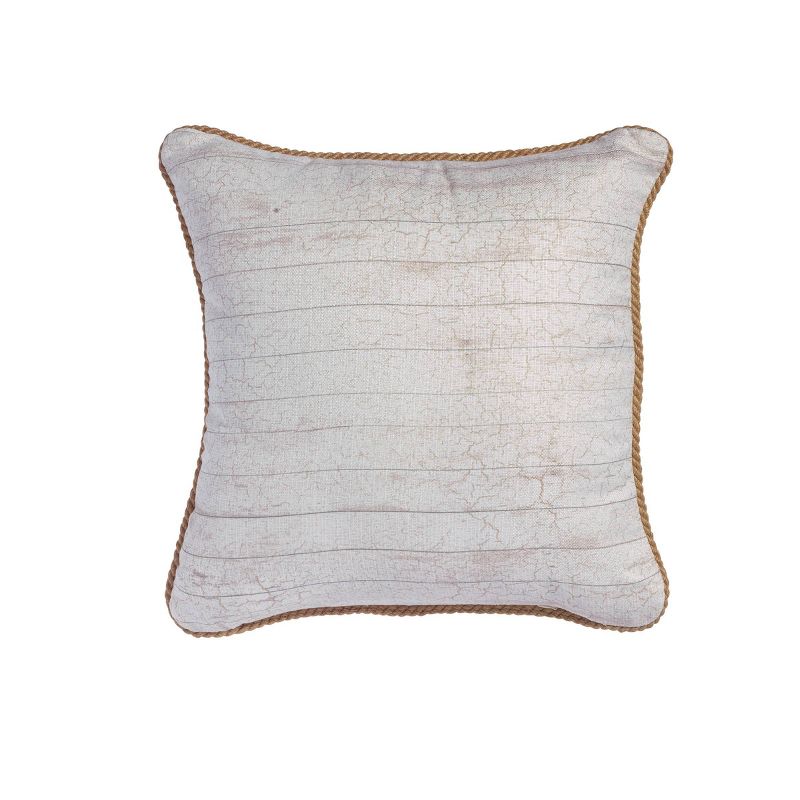 18"x18" 'Just Bee' Square Throw Pillow Taupe/Cream - Sure Fit