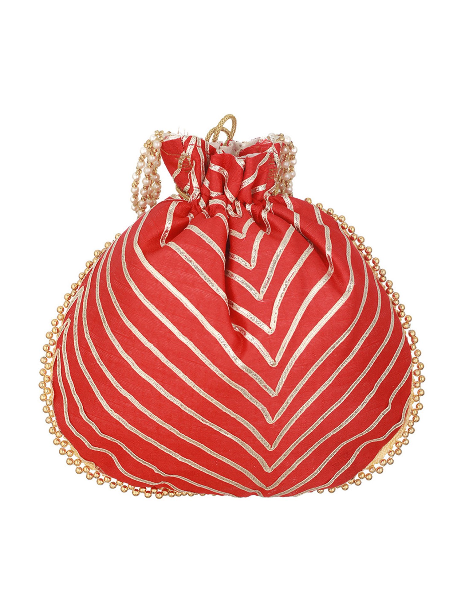 Aatmana Red & Gold Embellished Small Potli