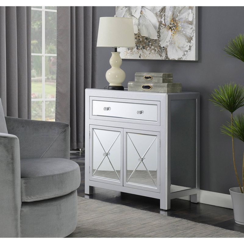 Gold Coast Vineyard Mirrored Hall Table Silver - Breighton Home