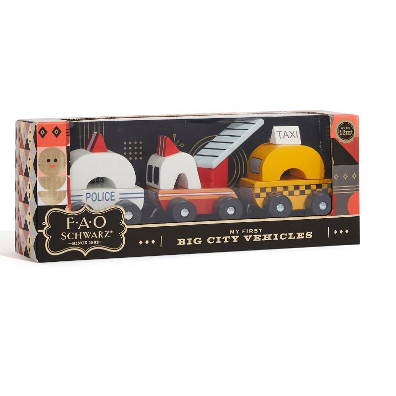 FAO Schwarz Wooden Vehicles 3 pack