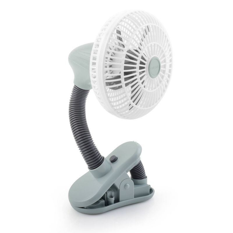 O2COOL 4" Battery Powered Portable Clip Fan Gray