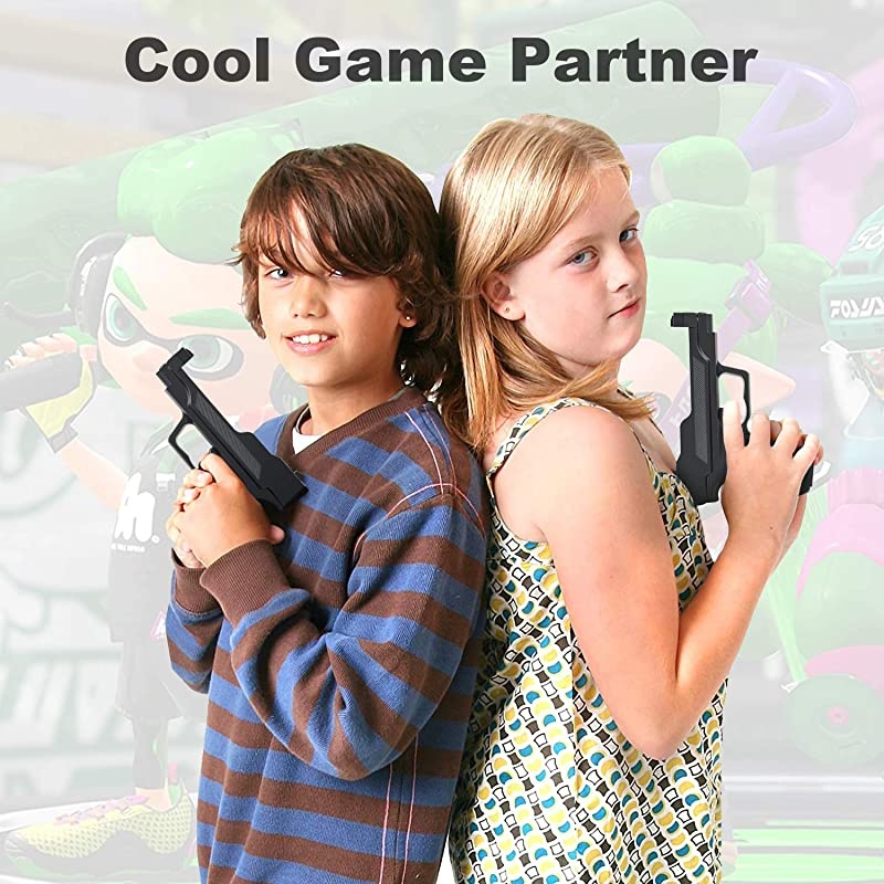 Wii Motion Plus Gun Compatible with Nintendo Wii Black Set of 2