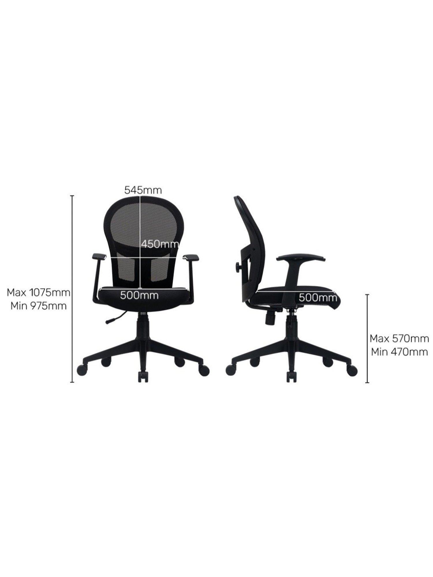 Durian Winstar Black Fabric Workspace Chair