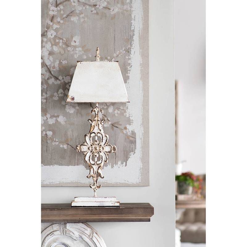 Vintage Table Lamp Distressed White - A&B Home