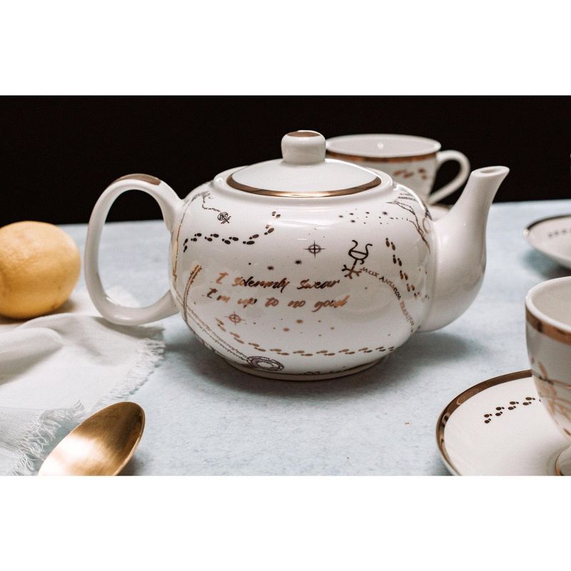 Robe Factory LLC Harry Potter Marauders Map 10-Piece Porcelain Tea Set