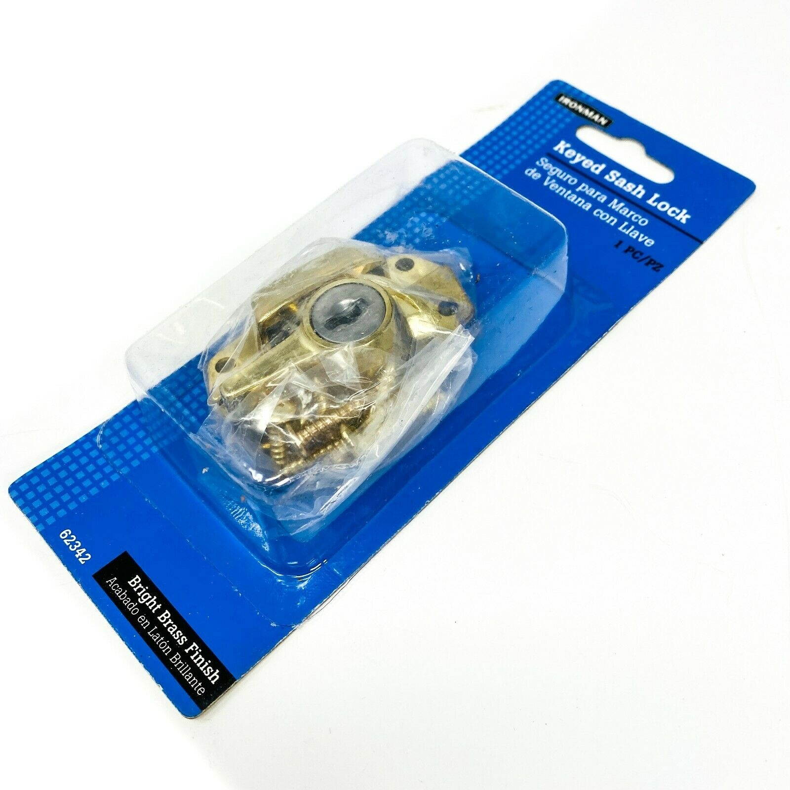 Ironman 62342 Keyed Sash Lock Bright Brass Finish (LOT OF 3)