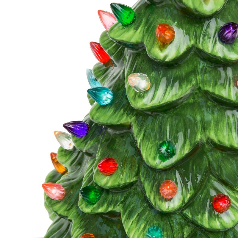 Best Choice Products 15in Pre-Lit Hand-Painted Ceramic Tabletop Christmas Tree w/ 64 Lights - Green