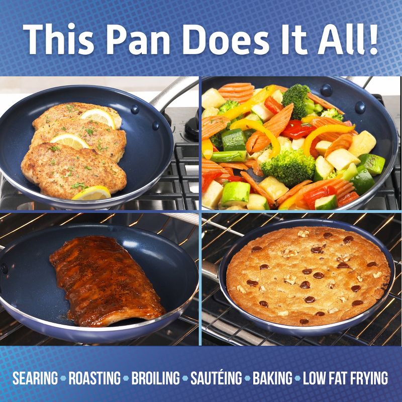 Blue Diamond 12" Ceramic Aluminum Frypan Blue