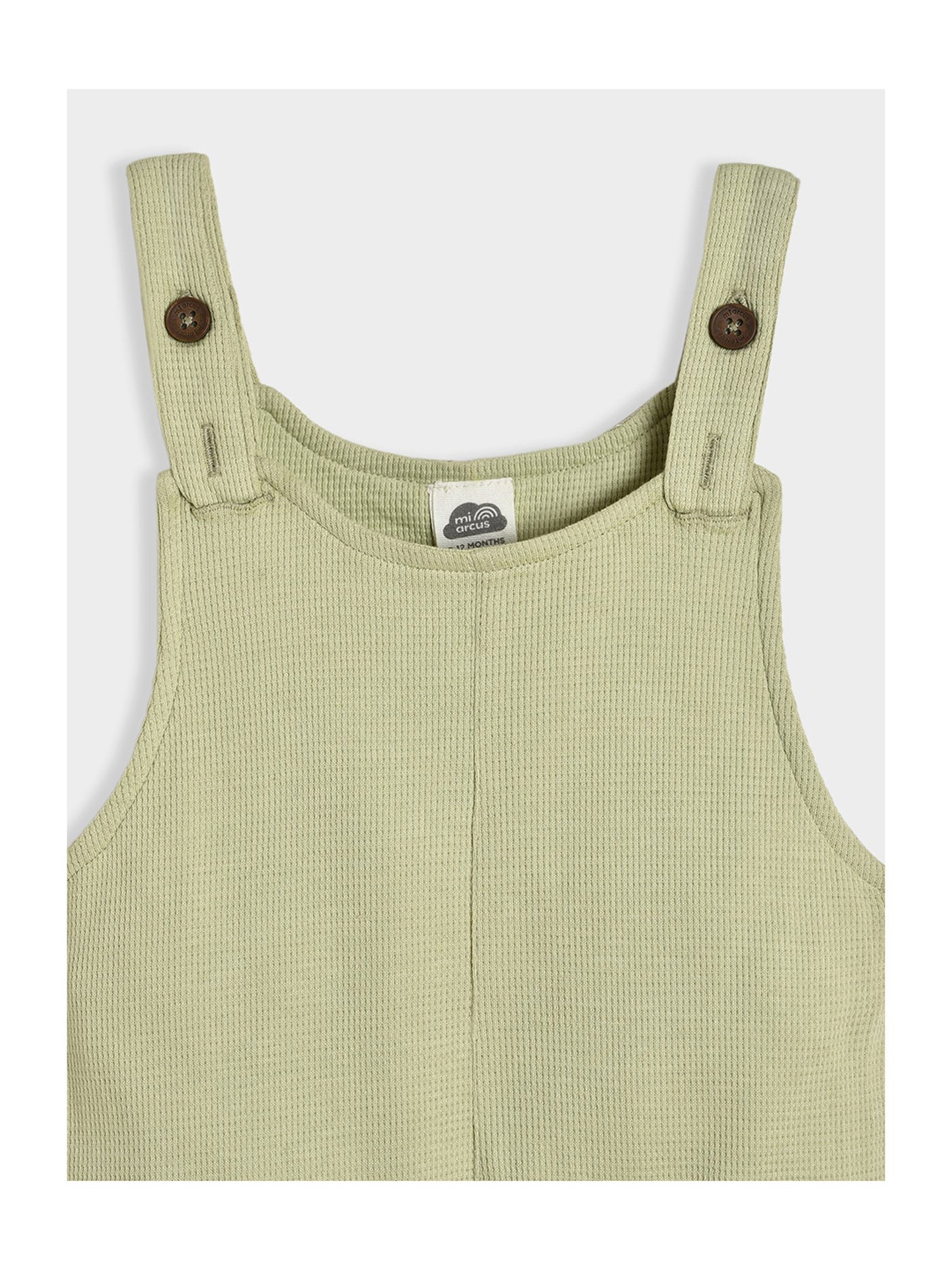 MiArcus Kids Green & White Printed T-Shirt with Dungaree