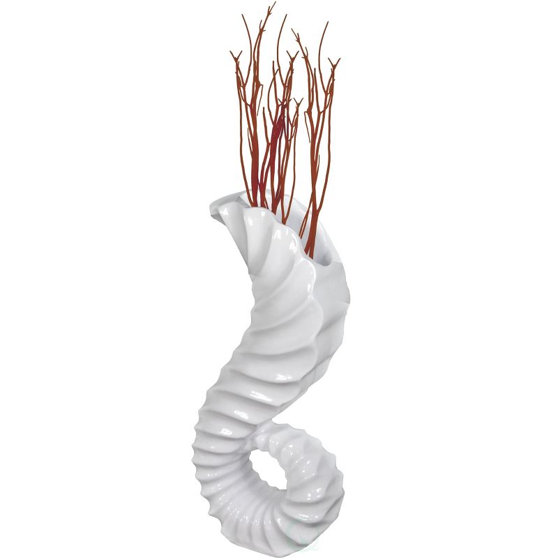 Uniquewise Large White Horn Floor Vase 32 High