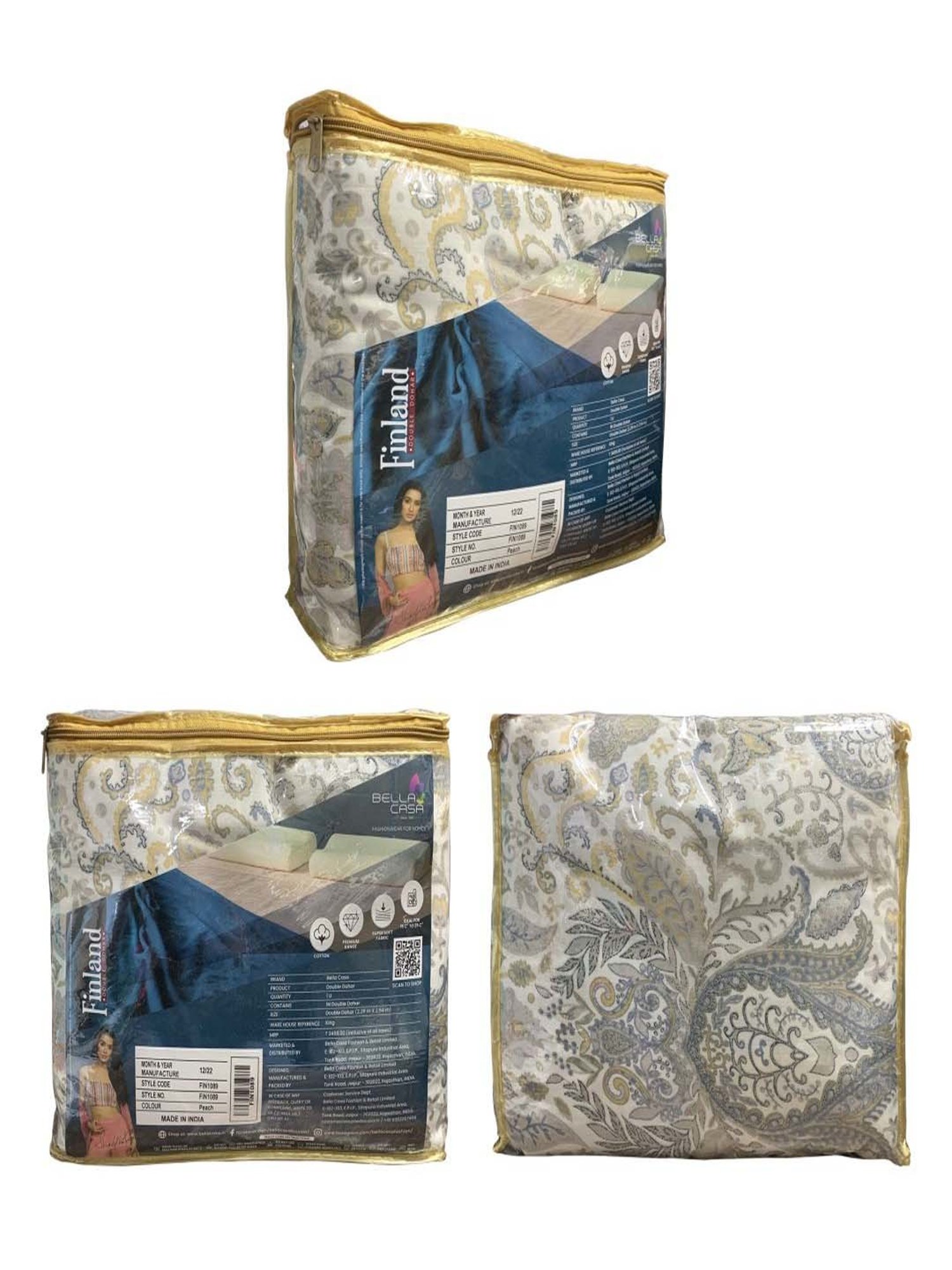 Bella Casa Finland Collection Cotton Purple 150 GSM Double Reversible Dohar