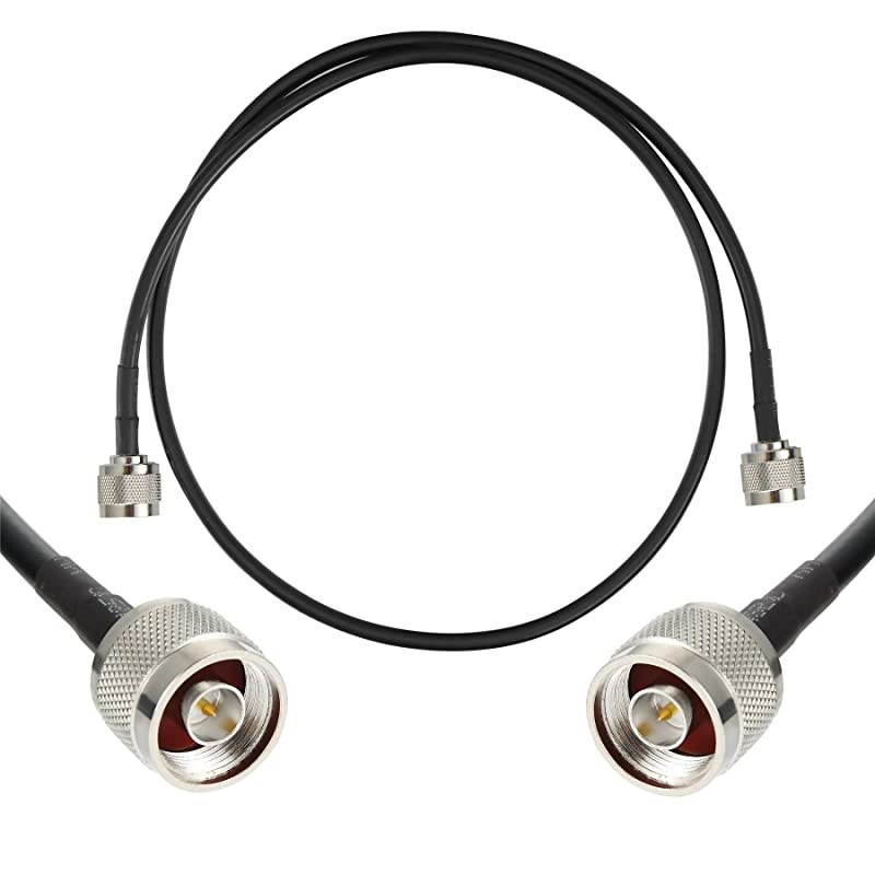 3 ft Low-Loss Coaxial Extension Cable (50 Ohm) N Male to N Male Connector,  Pure Copper Coax Cables for 3G/4G/5G/LTE/ADS-B/Ham/GPS/WiFi/RF Radio to Antenna or Surge Arrester Use (Not for TV)