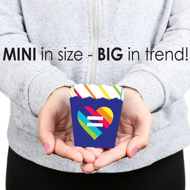 Big Dot of Happiness Love is Love - Gay Pride - Party Mini Favor Boxes - LGBTQ Rainbow Party Treat Candy Boxes - Set of 12