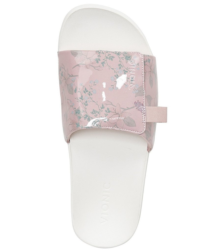 Vionic Keira Floral Print Adjustable Slides