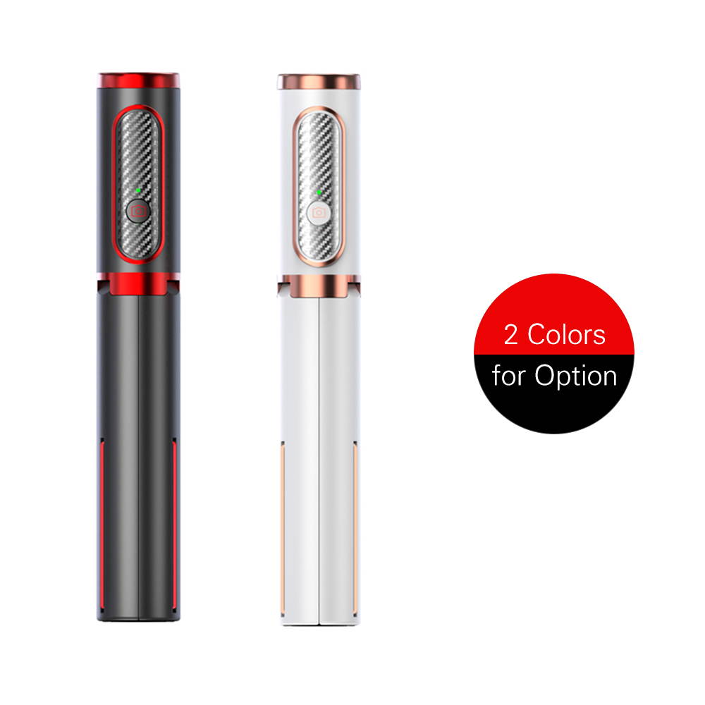 Ulanzi SK-01 Integrated Design Selfie Rod Wireless BT Remote Control Stable Tripod Bracket Portable Retractable Selfie Pole with Phone Bracket for Shooting Photos Videos Live Streaming White