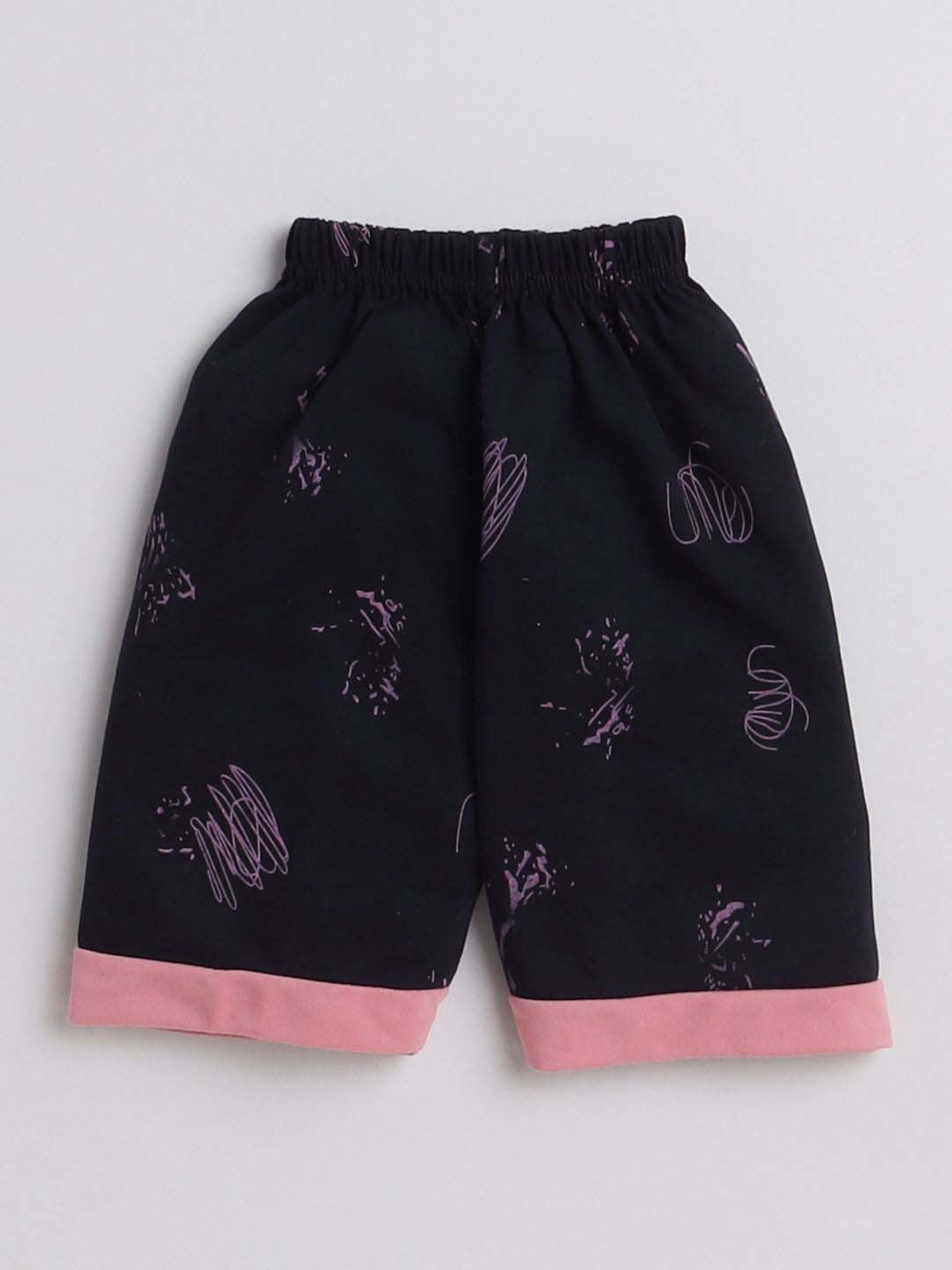 Fourfolds Unisex Pink Printed Clothing Set