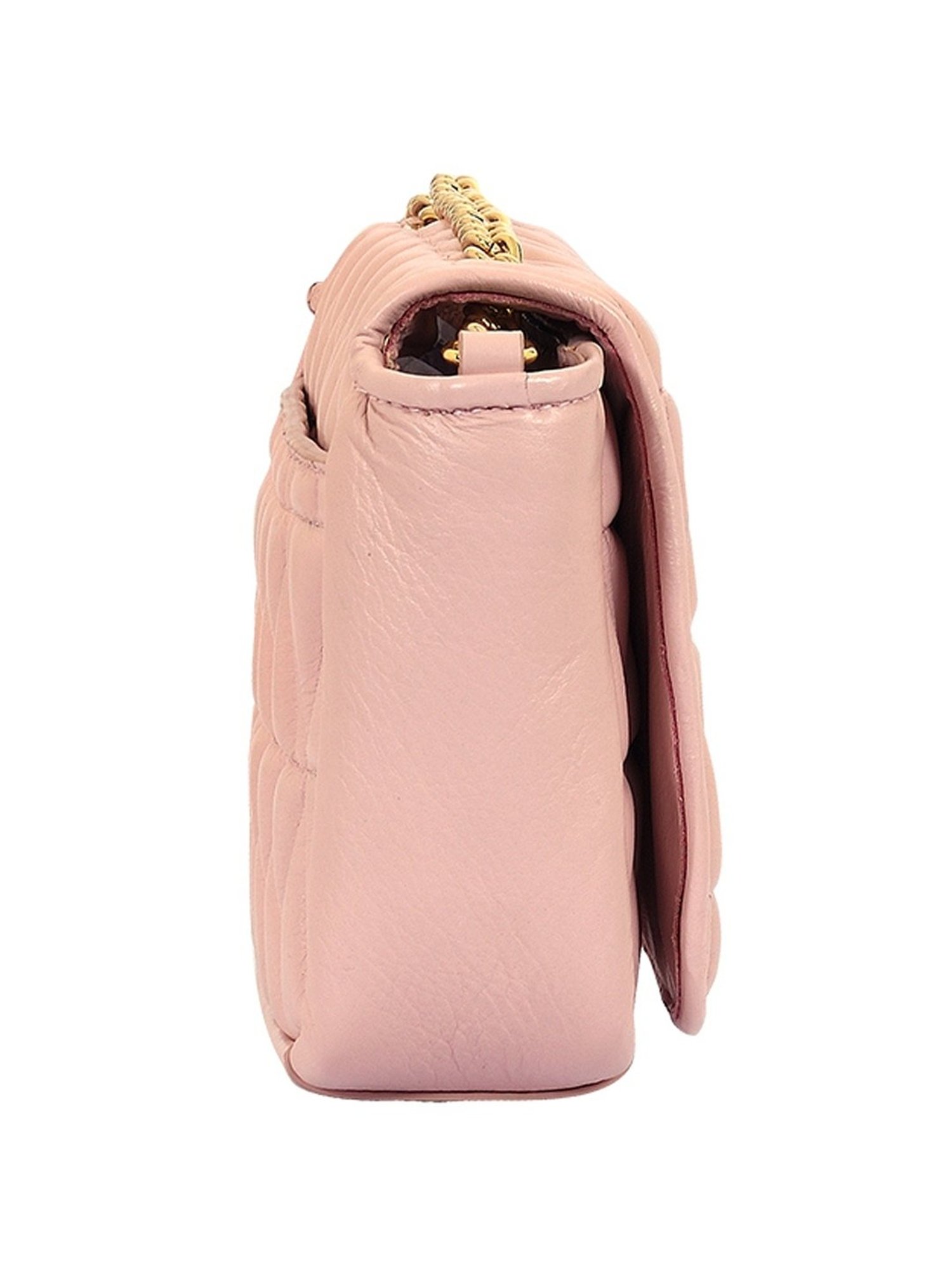 Eske Paris Pink Quilted Medium Sling Handbag