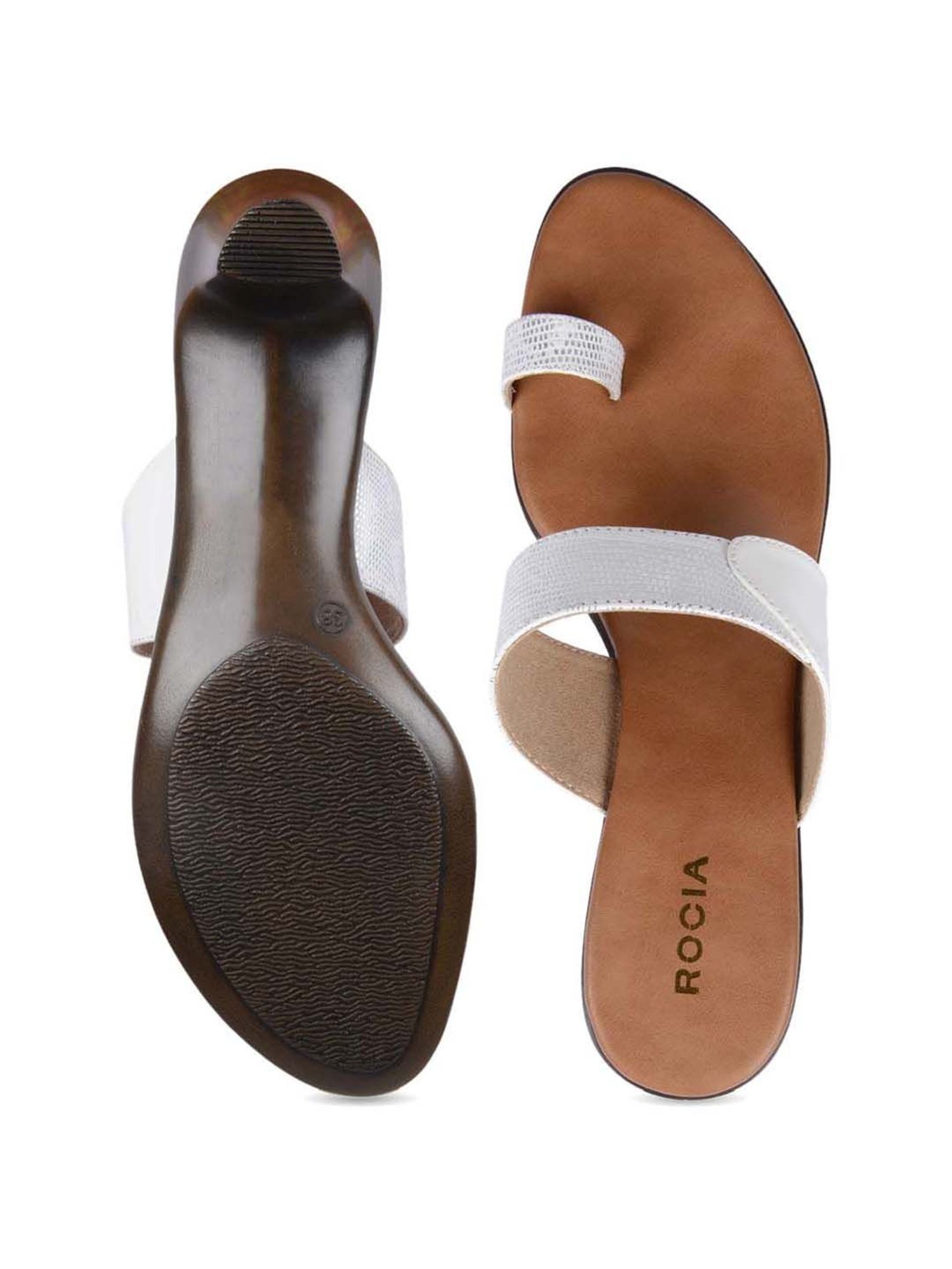 Rocia by Regal Women's White Toe Ring Sandals