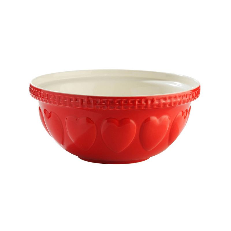 Mason Cash 135oz Earthenware Hearts Mixing Bowl Red