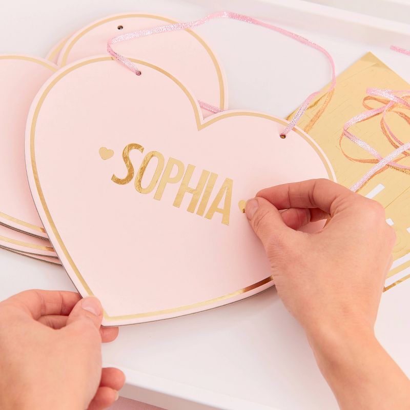 Customizable Heart Name Sign Pink