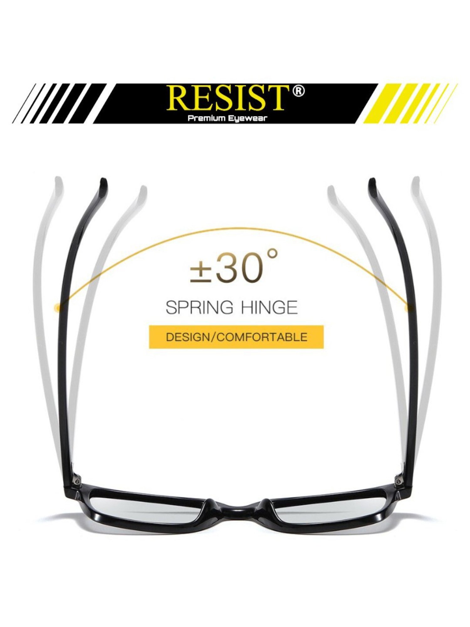 Resist Eyewear Black Wayfarer Unisex Sunglasses