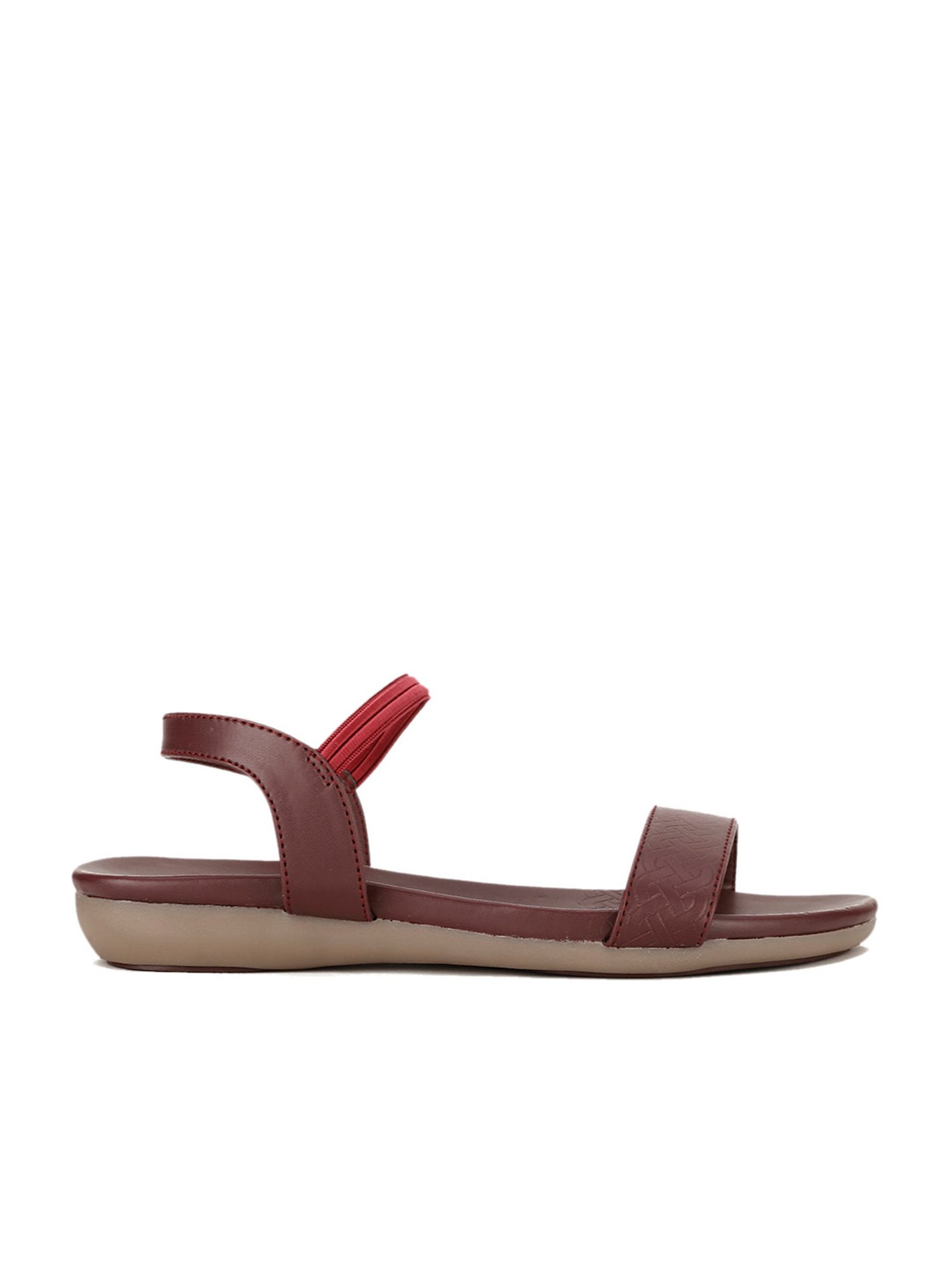 Bata Women's HOLLYE Maroon Ankle Strap Sandals