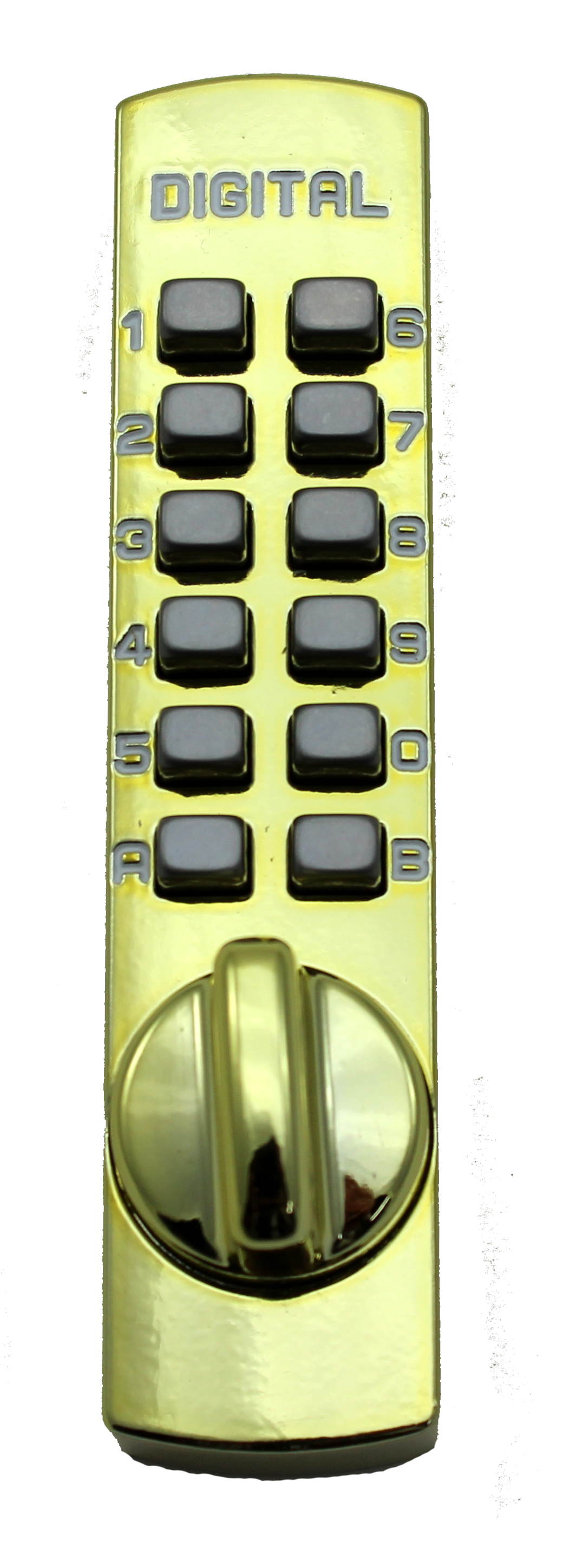 LockeyUSA C150 Mechanical,  Keyless Entry, Digital Door Lock, Surface Mount Hook Bolt Lock for Sliding Door, Antique Brass