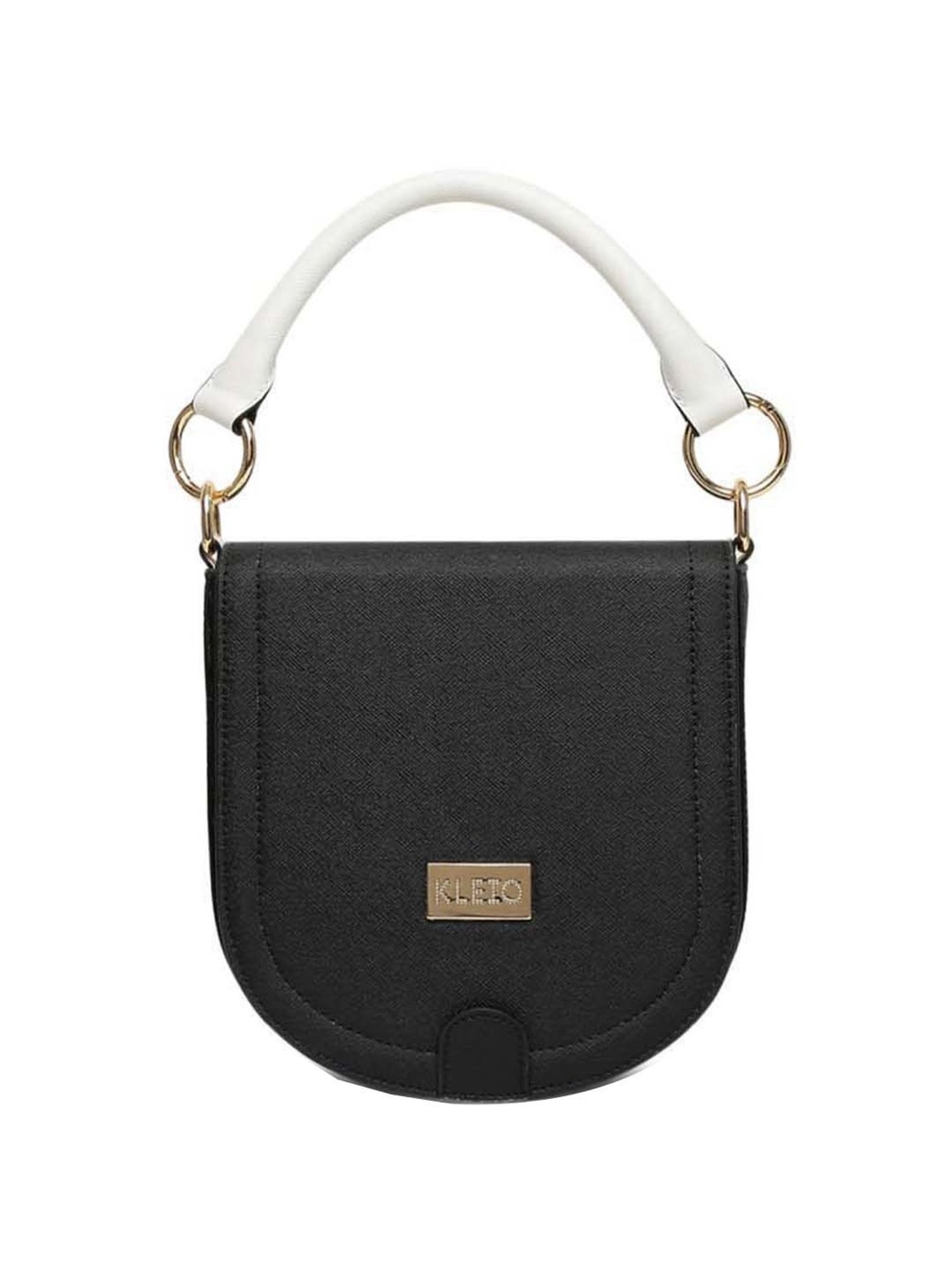 KLEIO Black Solid Small Sling Handbag