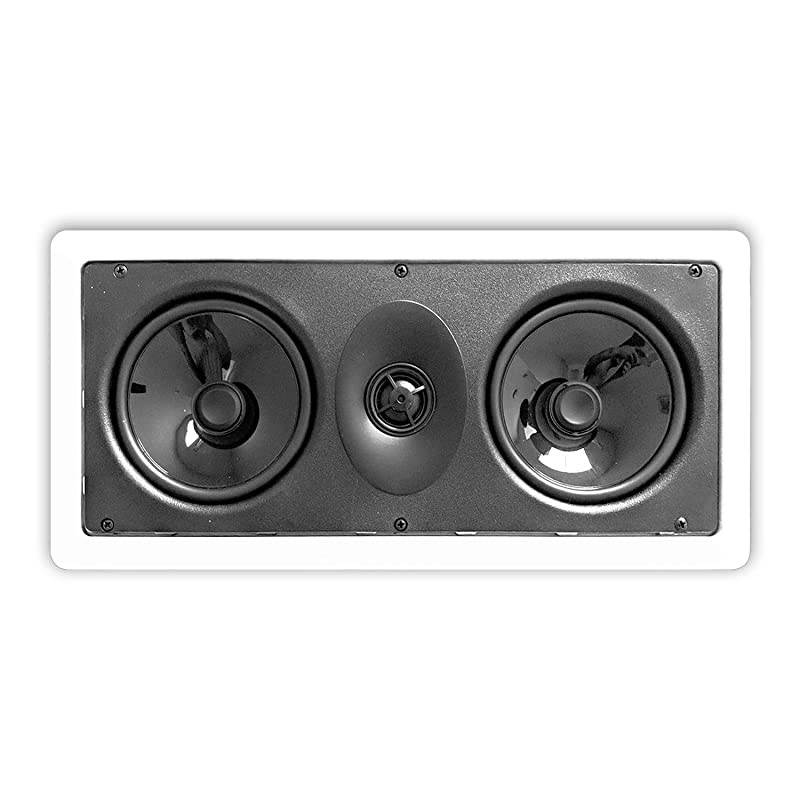 2Bio 525quot LCR inWall Home Audio Speaker | 80W RMS | 160W MAX | 12 Ohm Impedance PowerSpeaker | Rotatable SilkDome Tweeter with Rectangular Protection Panel | Theater Speaker