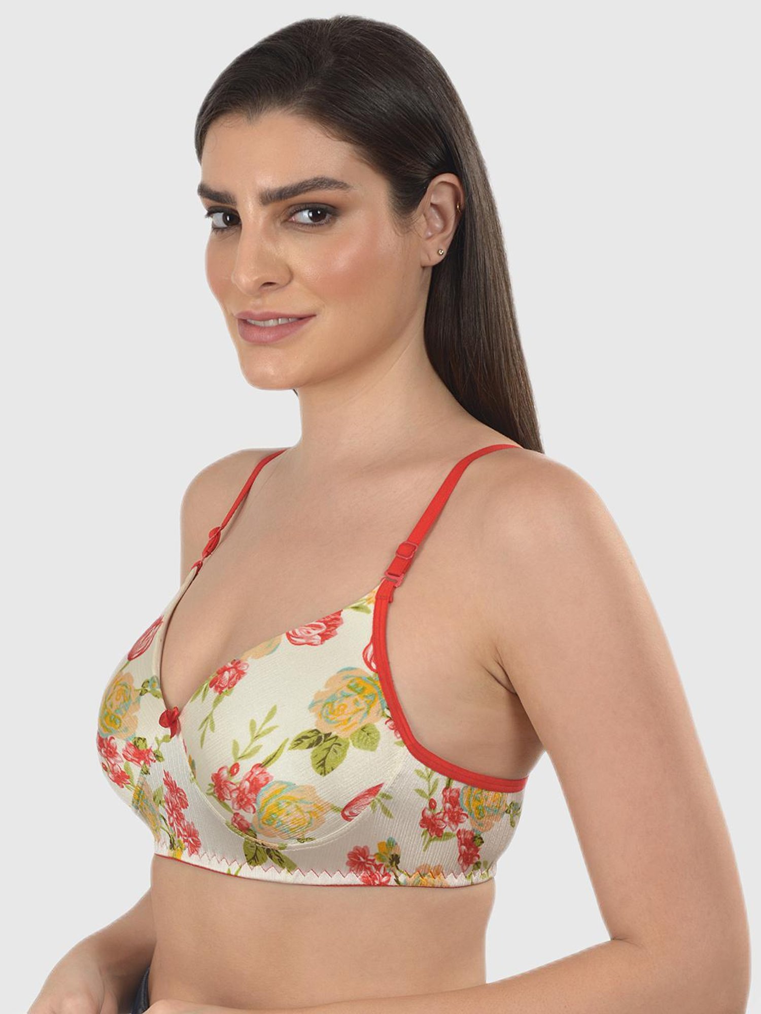 mod & shy Green Floral Lightly Padded Bra