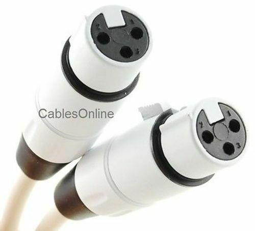 6ft Kirlin LightGear XLR Male Plug to 2-XLR Female Jacks Y-Splitter, White